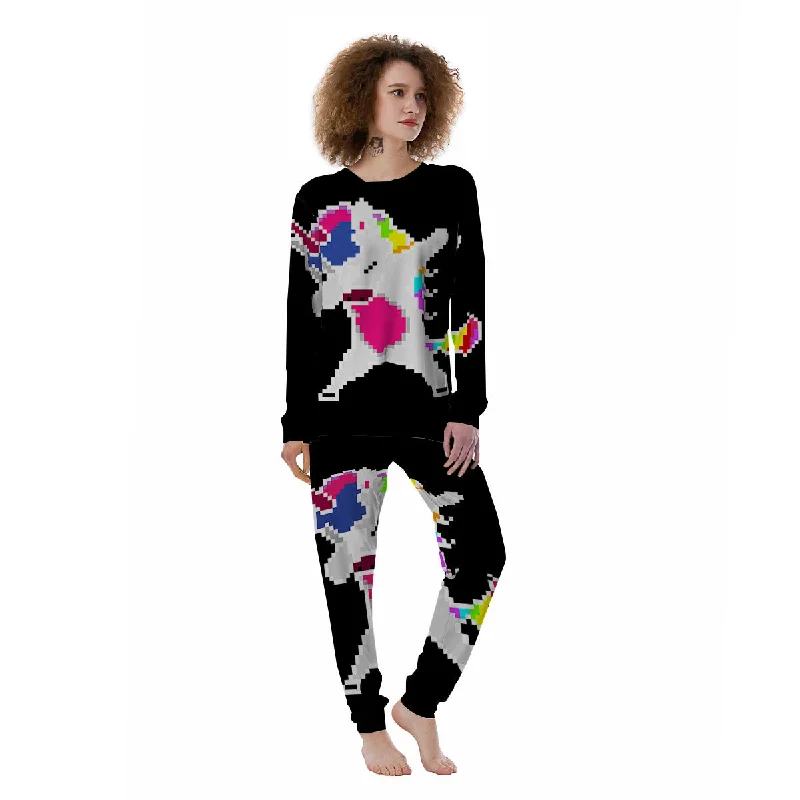 Unicorn 8-Bit Pixel Print Women's Pajamas Amazon pajama sets