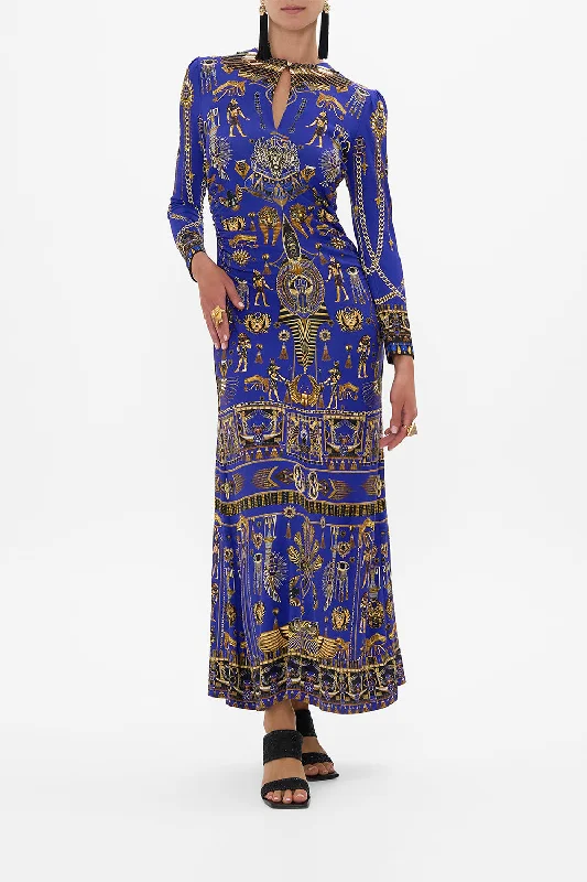 GATHERED JERSEY LONG DRESS MY FAIR PHARAOH Luxury Satin Gown