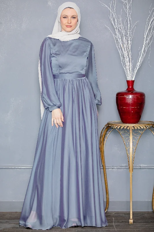 Blue Inaya Satin Gown-CLEARANCE Chic Bridal Gown