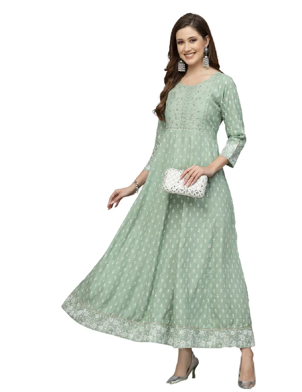 Green Floral Anarkali Elegant Bridal Set