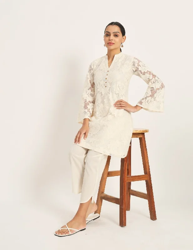 Lace Bell Sleeve Kurta Set Romantic Bridal Set