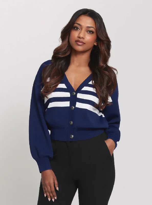 Navy Stripe Rachel Knit Cardigan Best everyday sweaters