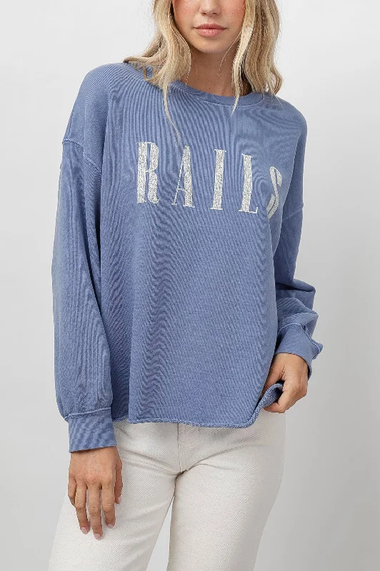 RAILS SIGNATURE SWEATSHIRT - WASHED INDIGO RAILS Zip-up sweaters