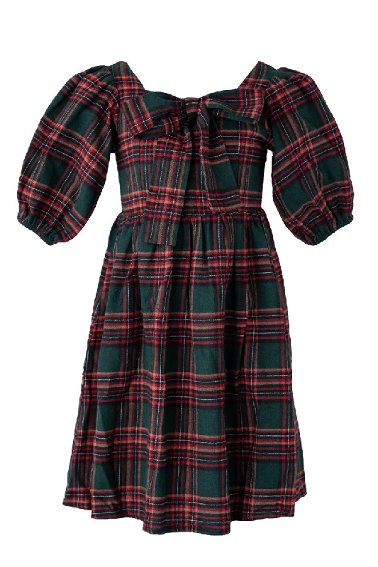 Mini Margo Dress in Green Plaid Affordable mini dresses