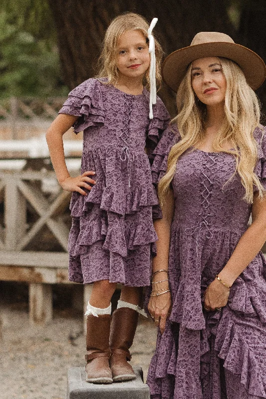 Mini Solana Dress in Purple Lace Formal mini dresses