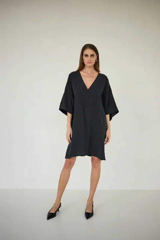 Thilde Kimono Dress Black Festival mini dresses