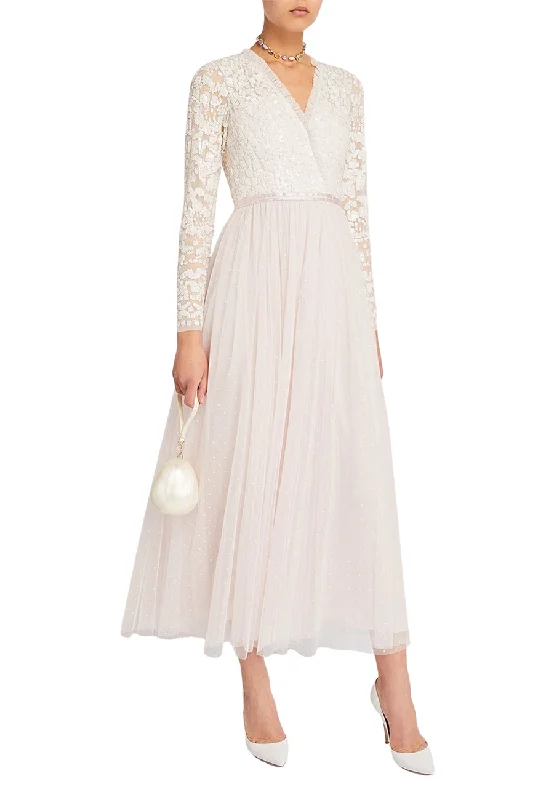 Blush V Neck Tempest Bodice Gown Lace Sleeveless Dress