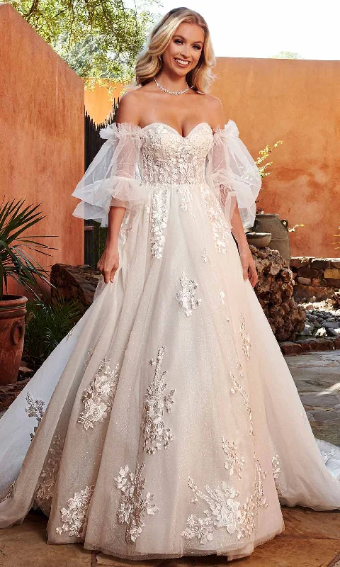 Rachel Allan Bridal RB2146 - Floral Sweetheart Bridal Gown Elegant Lace Gown