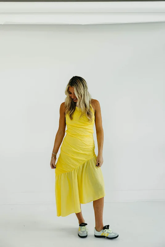 Emerson Midi Dress - Yellow A-line midi dresses