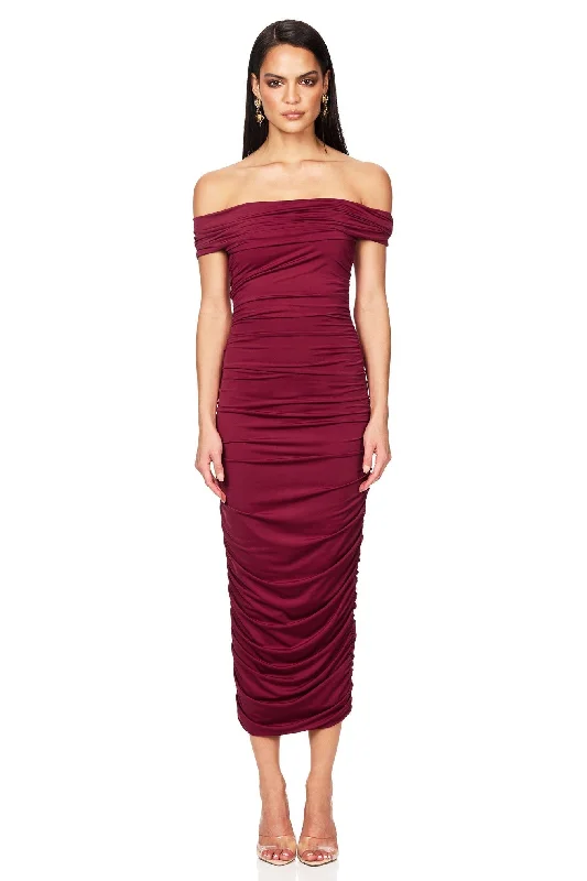 Nookie Element Midi Dress - Magenta Women's trendy midi dresses sale