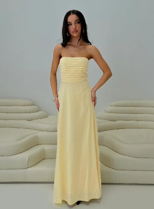 Anamaria Strapless Maxi Dress Lemon Stretchy maxi dresses