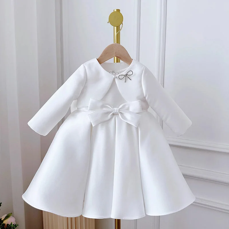 Birthday Dress White Two Piece Long Sleeve Princess Dress Sexy maxi dresses