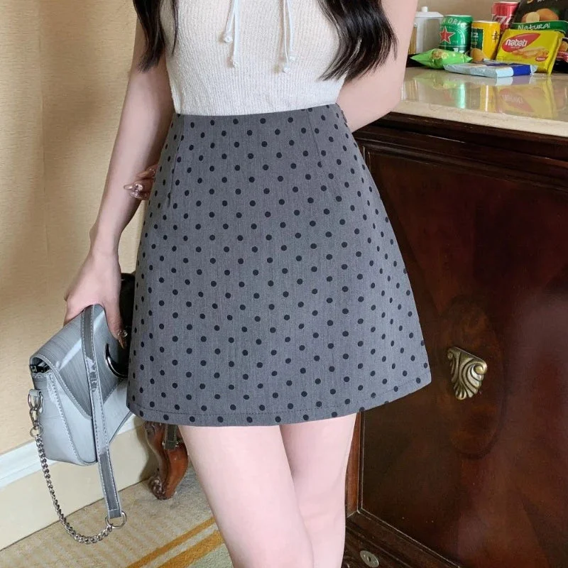 Elegant Polka Dot Sweet Short Skirt Ruffled Mini Skirt