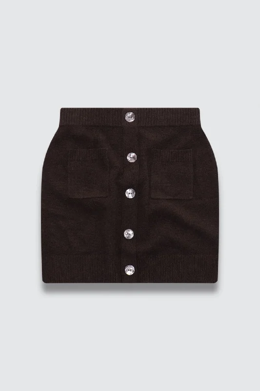 COLORUSH Cashmere Marvin Mini Skirt / Brownie Retro Mini Skirt