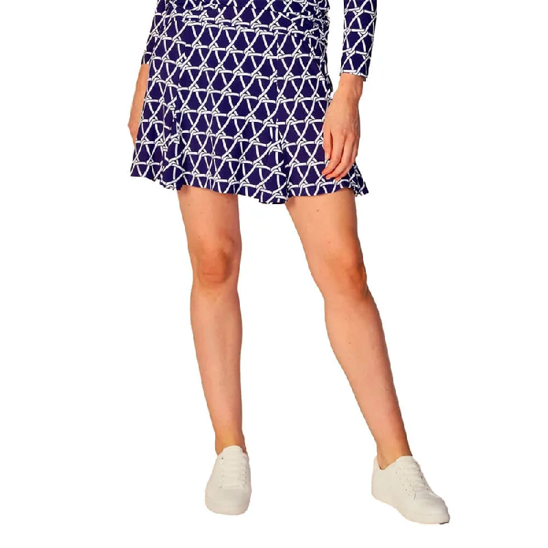 G Lifestyle Nautical 17-Inch Flare Skort - True Navy Office unclassified skirts