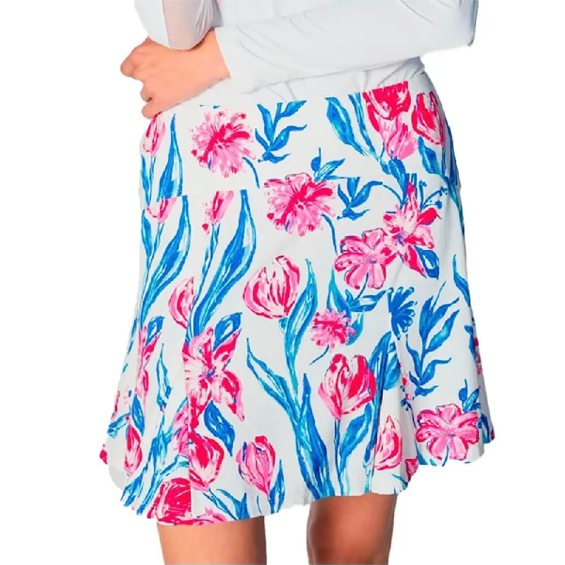 G Lifestyle Print 17-Inch Flare Skort - Tulip Dark color unclassified skirts