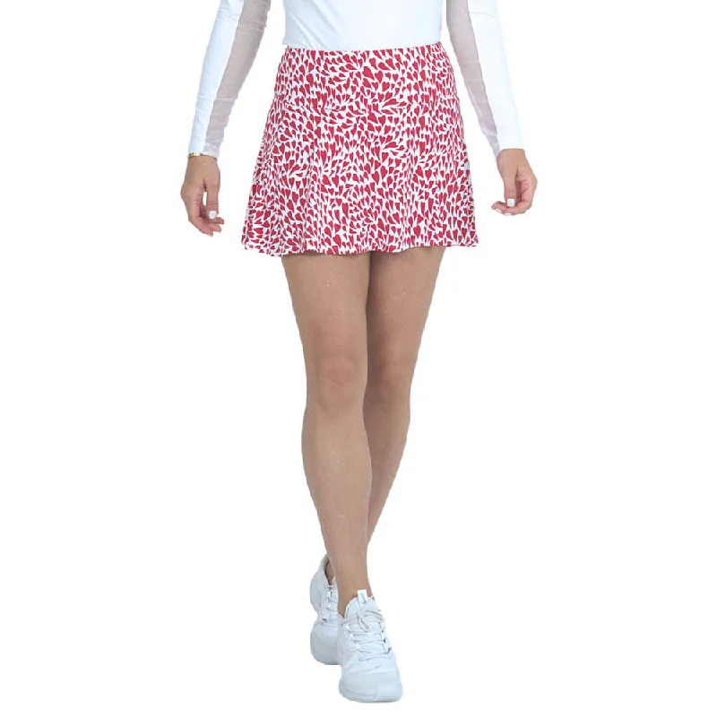 IBKUL Womens Davina 13-Inch Print Swing Skort - Red/White Luxury unclassified skirts