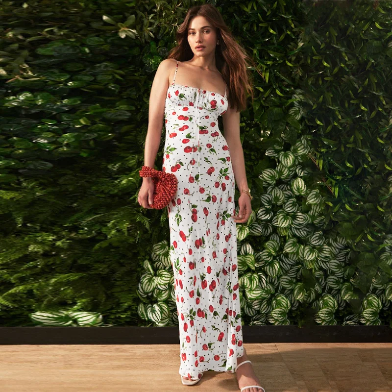 Kynslee Cherry Print Maxi Dress Wrap maxi dresses