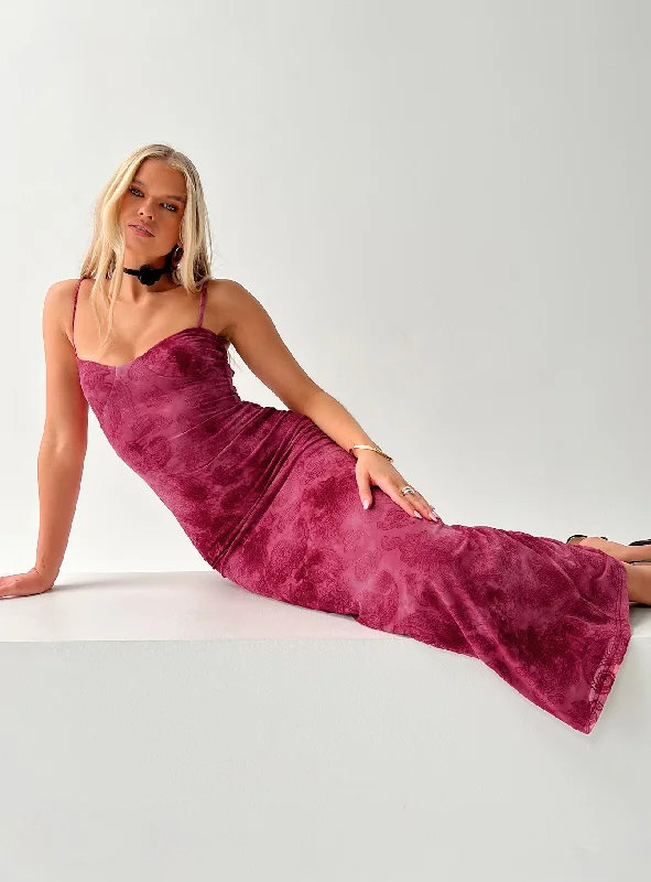 Orla Paisley Maxi Dress Burgundy Hot new arrivals in maxi dresses