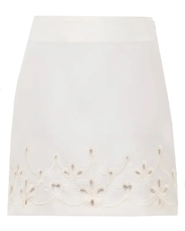 Eden White Embroidered Mini Skirt Bold Mini Skirt