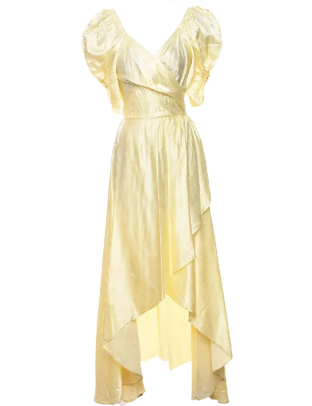 1980s Pale Yellow Evening Dress - XS ASOS party dresses