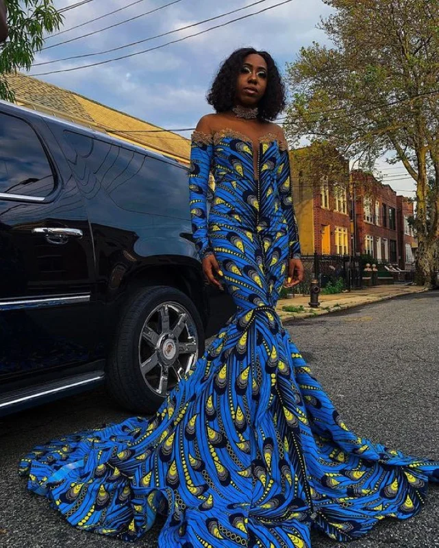 African Print Dress For Women| Ankara Women's Clothing| Prom Gown| Wedding Guest Clothing| African Mermaid Dress| Black Stars Handmade| Engagement party dresses