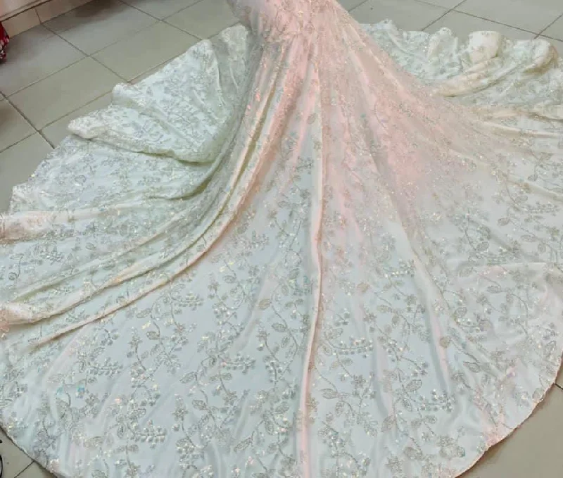 RESERVED FOR MARCEL. Elegant Ivory Laced Mermaid Gown for Wedding Trendy party dresses under $50