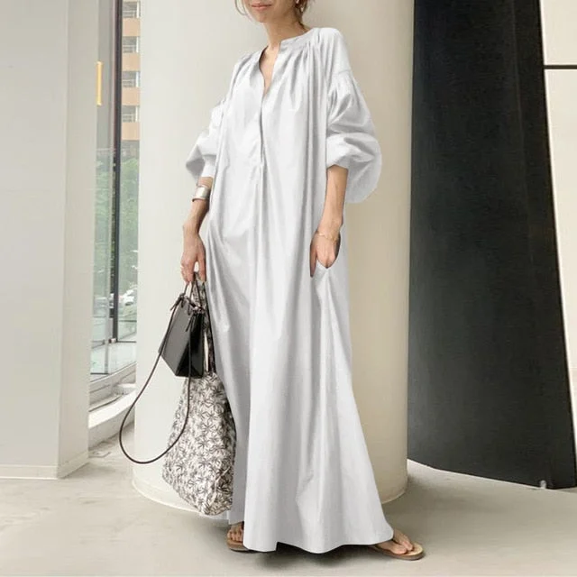 Amy Fashion - Casual Lantern Sleeve Vestidos Dress Bold pattern unclassified dresses