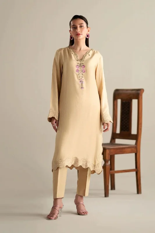 Beige 2pc Formal Viscose Suit Affordable unclassified dresses