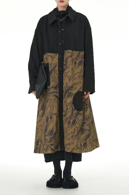 Mocha Ash Trench Coat Dress Ruffled unclassified dresses