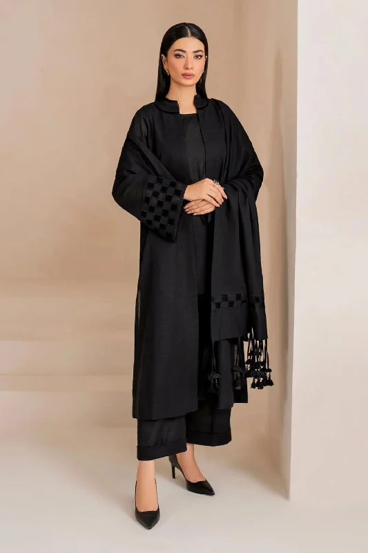 Black Khaddar Gown Suit Sleeveless unclassified dresses