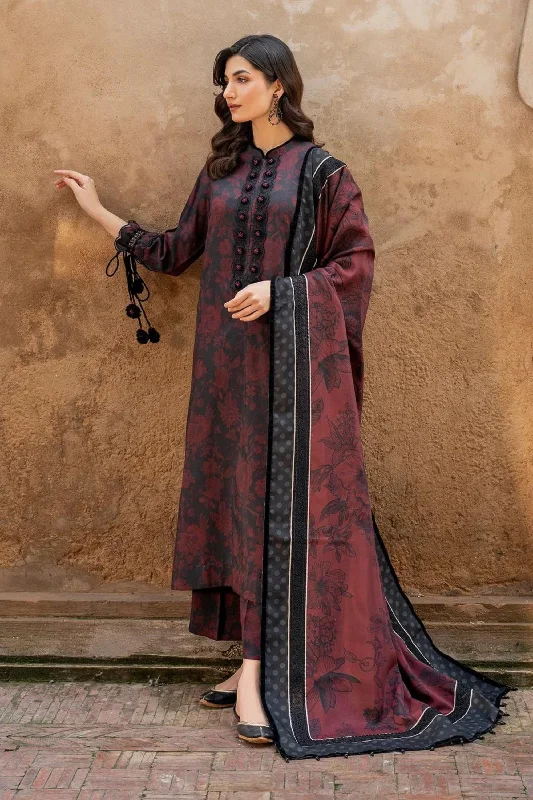 Black Maroon 3pc Viscose Suit Bright color unclassified dresses