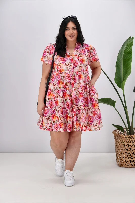 Boho Australia Bertie Dress Pink Floral Best floral dresses for plus size