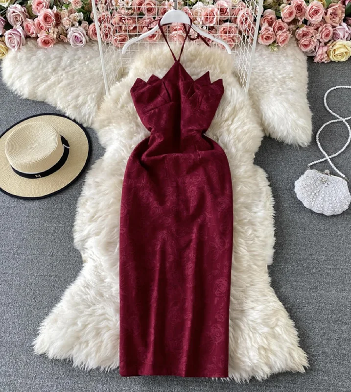 Burgundy off shoulder dress  1327 Denim unclassified dresses