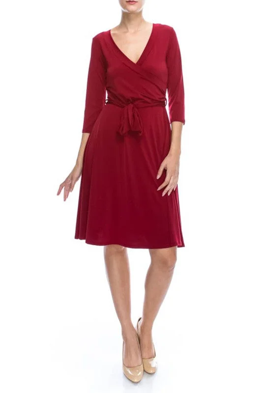 Celebration Red Wrap Dress Street style unclassified dresses