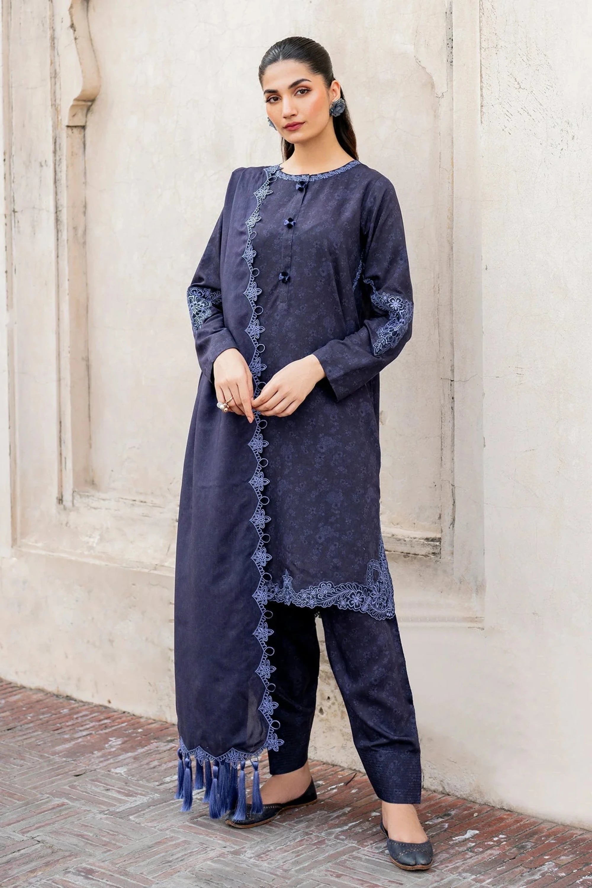 Dark Blue Viscose Salwar Kameez Vacation unclassified dresses