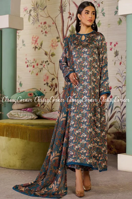 Dark Grey Pakistani Silk Salwar Kameez Affordable unclassified dresses