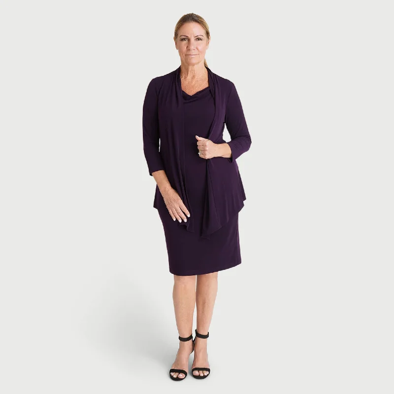 Effie Aubergine Cardigan Dress Floral unclassified dresses