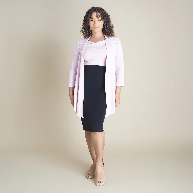 Effie Dusty Blush Colorblock Cardigan Dress Long sleeve unclassified dresses