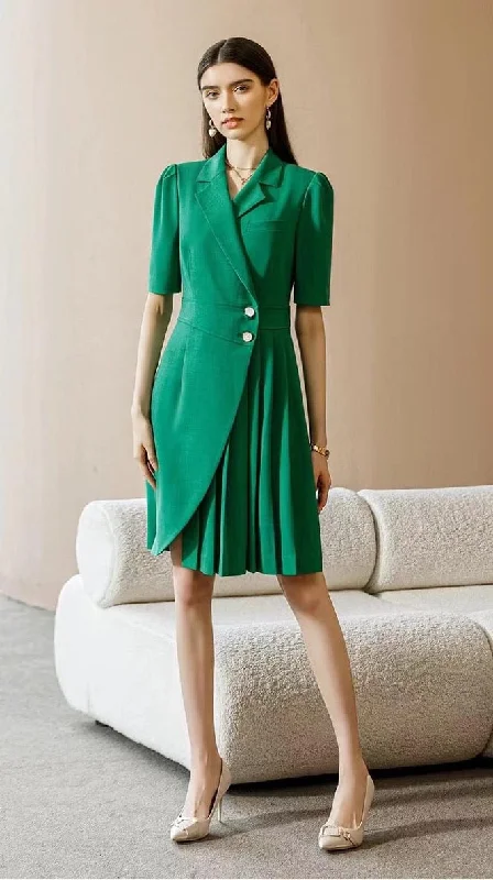 Emerald Elegance Wrap Dress Mesh unclassified dresses