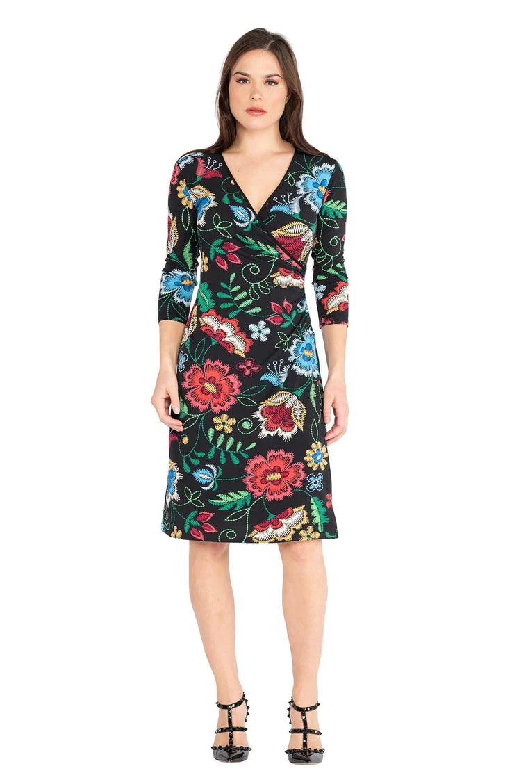 Eva Varro Shoulder Pleats Lined Layered Dress Floral unclassified dresses