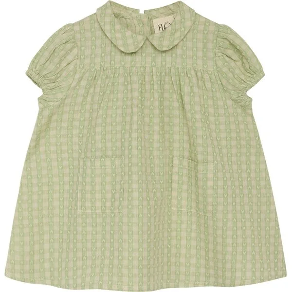 Flöss Stella Dress Lime Gingham Street style unclassified dresses