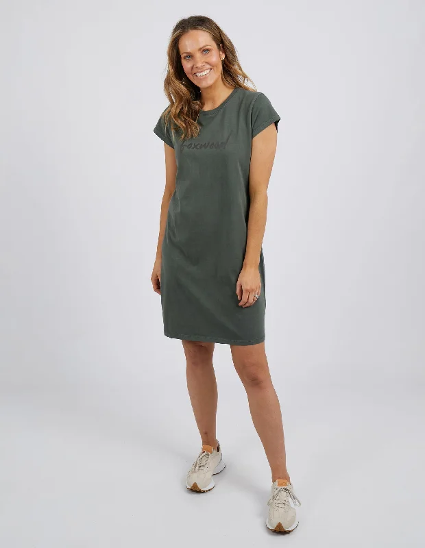 Foxwood Signature Tee Dress Khaki Cotton unclassified dresses