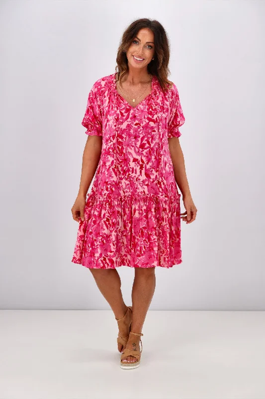 Gloss by Shine On Elena Dress Pink Floral Brunch floral dresses