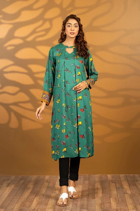 Green Printed Readymade Kurta Chiffon floral dresses