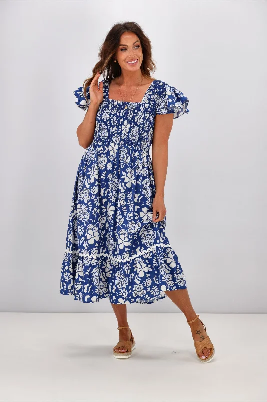 Joop & Gypsy Aloha Dress Cobalt Print Sexy floral print dresses