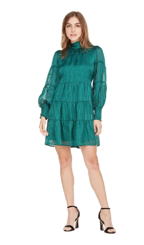 JOY JOY tiered green dress Open-back unclassified dresses