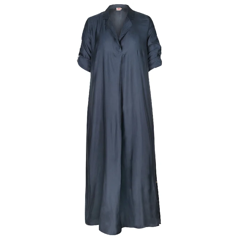 Juniper Kaftan Cupro Navy Dress Best-selling unclassified dresses