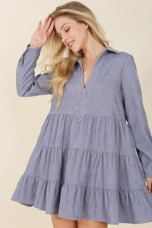 Lilou Corduroy tiered dress Lounge unclassified dresses