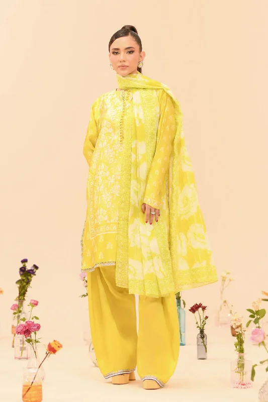 Lime Yellow Silk 3pc Suit Knitted unclassified dresses